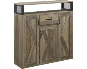 Abiram Server in Rustic Oak Finish