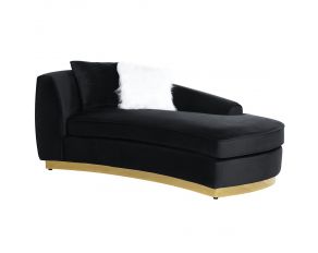 Achelle Chaise with 2 Pillows in Black