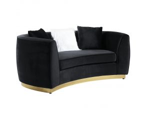 Achelle Loveseat with 3 Pillows in Black