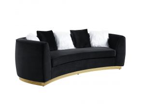 Achelle Sofa with 5 Pillows in Black