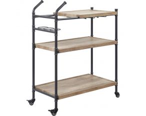 Brantley Serving Cart in Oak Finish