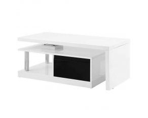 Buck II Coffee Table with Swivel Top in High Gloss White Finish