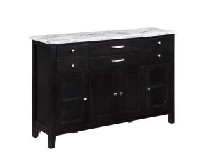 Hussein Rectangular Server with Marble Top in Black