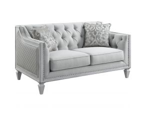 Katia Loveseat with 2 Pillows in Light Gray