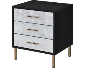 Myles 3 Drawer Nightstand in Black