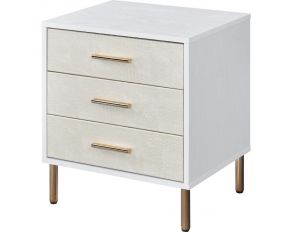 Myles 3 Drawer Nightstand in White