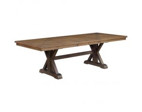 Pascaline Dining Table in Rustic Brown