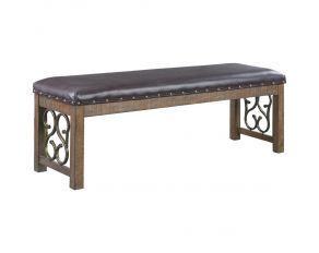 Raphaela Bench in Black and Weathered Cherry Finish