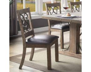 Raphaela Set of 2 Side Chairs in Black and Weathered Cherry Finish