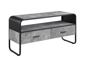 Raziela 39 Inch TV Stand in Concrete Gray and Black Finish