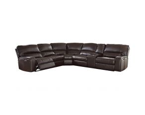 Saul Sectional Sofa in Espresso