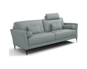 Tussio Loveseat with 5 Pillows in Watery Finish