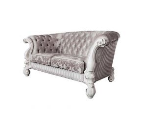 Versailles Loveseat with 5 Pillows in Ivory