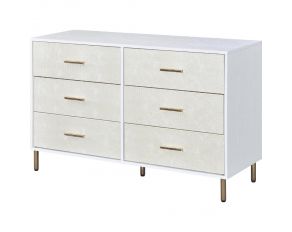 Myles 6-Drawer Dresser in White Finish