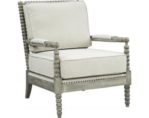 Saraid Accent Chair in Beige and Gray Oak Finish