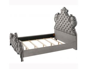 Perine Eastern King Upholstered Bed in Gray Finish