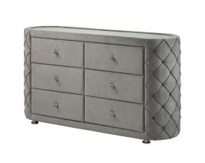 Perine 6-Drawer Dresser in Gray Finish