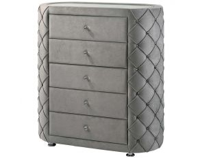 Perine 5-Drawer Chest in Gray Finish