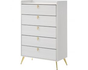 Zeena 5-Drawer Chest in White Finish