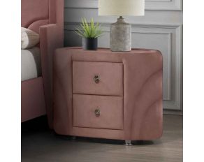 Salonia 2-Drawer Nightstand in Pink Finish