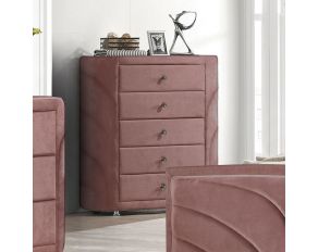 Salonia 5-Drawer Chest in Pink Finish