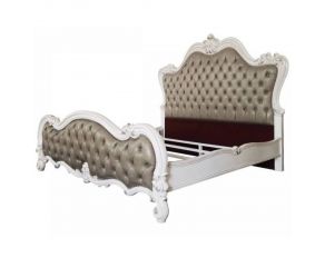 Versailles II Eastern King Upholstered Bed in Vintage Gray and Bone White Finish