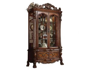 Acme Furniture Dresden Curio in Cherry Oak