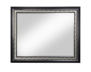 Nicola Mirror in Silver and Black Finish