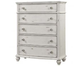 Jaqueline 5-Drawer Chest in Antique White Finish