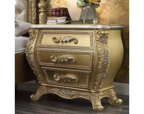 Cabriole Nightstand in Gold Finish