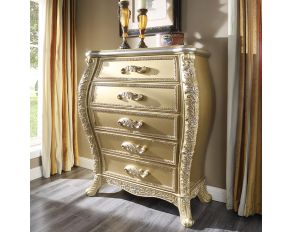 Cabriole 5-Drawer Chest in Gold Finish