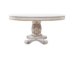 Vendom Round Dining Table in Antique Pearl Finish