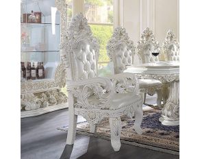 Adara Set of 2 Dining Arm Chairs in Antique White Finish