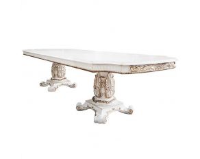 Vendom 120 Inch Rectangular Dining Table in Antique Pearl Finish