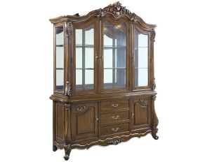 Latisha Hutch and Buffet in Antique Oak Finish