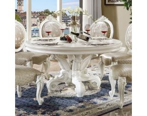 Versailles Round Dining Table in Bone White Finish