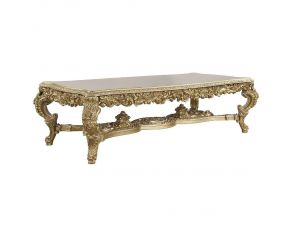 Bernadette Rectangular Dining Table in Gold Finish