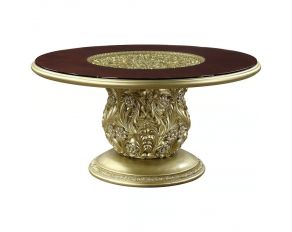 Cabriole Round Dining Table in Gold Finish