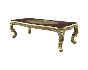 Cabriole Rectangular Dining Table in Gold Finish