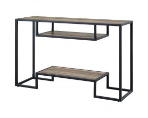 Idella Console Table in Rustic Oak and Black Finish