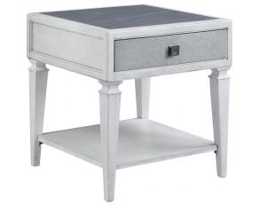 Katia End Table in Rustic Gray and Weathered White Finish