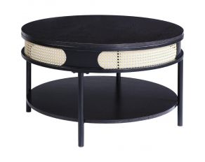 Colson Round Coffee Table in Black Finish