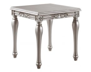 Pelumi Square End Table in Platinum Finish