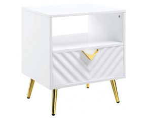 Gaines Rectangular End Table in White Finish