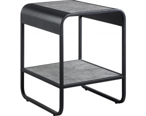 Raziela Rectangular End Table in Gray and Black Finish