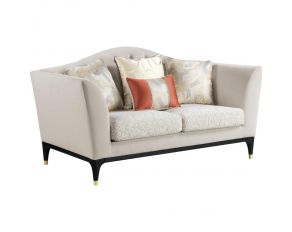 Tayden Loveseat with 4 Pillows in Beige Finish