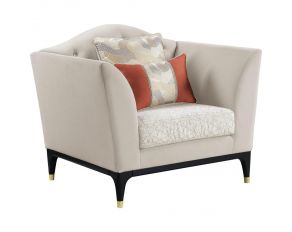 Tayden Chair with 2 Pillows in Beige Finish