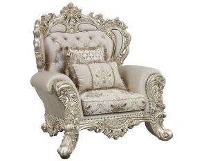 Danae Chair with 2 Pillows in Champagne and Gold Finish