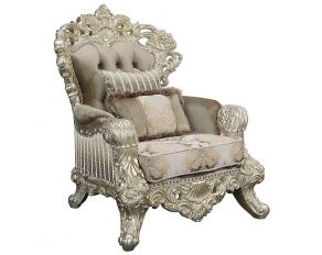 Sorina Chair with 2 Pillows in Antique Gold Finish