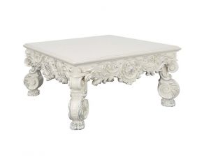 Adara Square Coffee Table in Antique White Finish